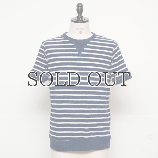 画像9: イズミールコットンパイルボーダーガゼットクルーネック半袖スウェット【MADE IN JAPAN】『日本製』/ Upscape Audience (9)