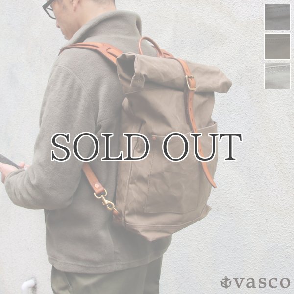 画像1: CANVAS×LEATHER ROLLTOP Rucksack［VS-205P］【MADE IN JAPAN】『日本製』【送料無料】  / vasco (1)