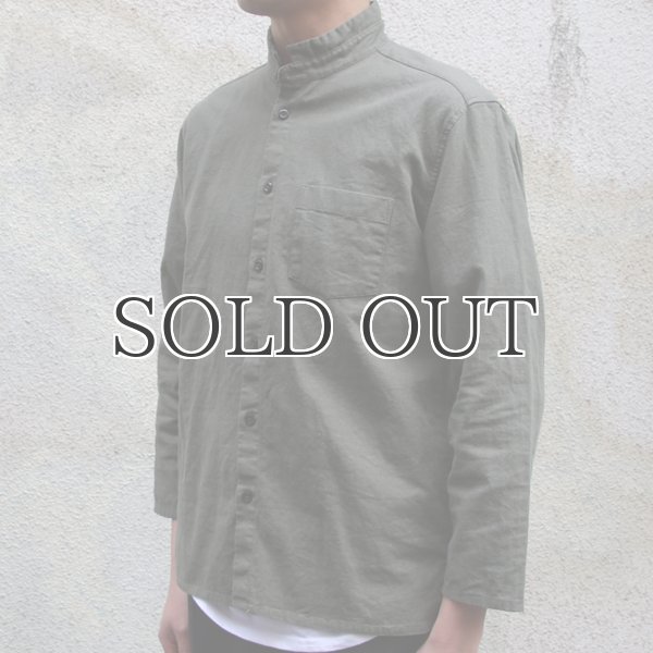 画像15: ソフトリネンコットンキャンバス スタンドスモールカラー9/S シャツジャケット【MADE IN JAPAN】『日本製』/ Upscape Audience (15)