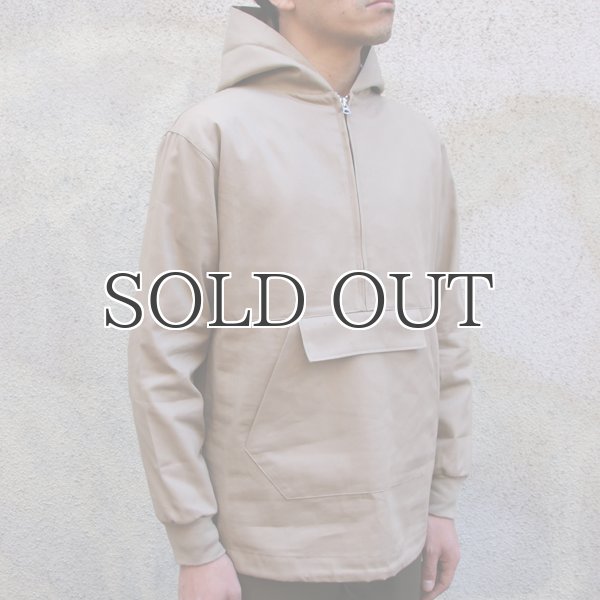 画像12: グロッシーツイル カンガルーポケ付 ハーフZIPパーカー アノラックジャケット【MADE IN JAPAN】『日本製』/ Upscape Audience (12)