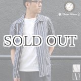 画像: シルクライク ブロードストライプ オープンカラー ルーズフィットシャツ【MADE IN JAPAN】『日本製』/ Upscape Audience