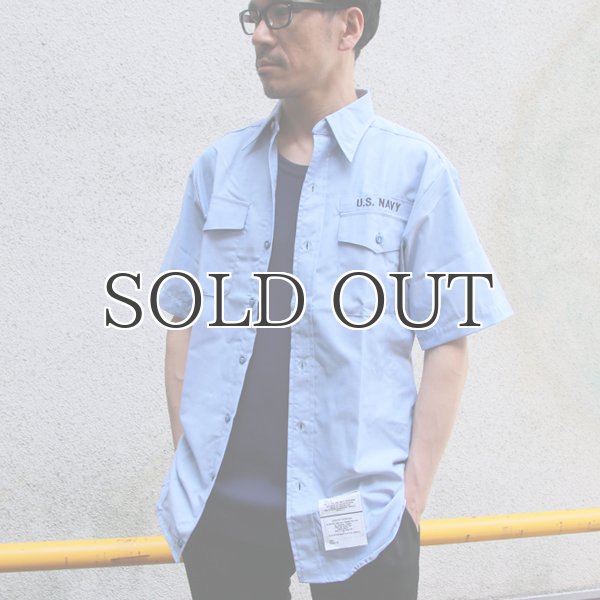 画像13: 【RE PRICE/価格改定】U.S.NAVY シャンブレー半袖ミリタリーシャツ / デッドストック (13)