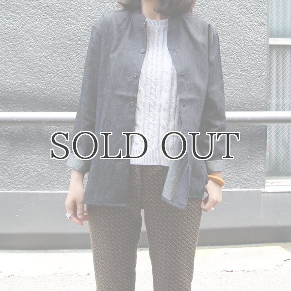 画像3: 麻混デニムマオカラー9分袖 ライト_Jacket【MADE IN JAPAN】『日本製』/ Upscape Audience (3)