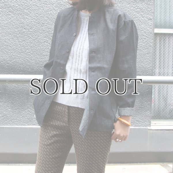 画像7: 麻混デニムマオカラー9分袖 ライト_Jacket【MADE IN JAPAN】『日本製』/ Upscape Audience (7)