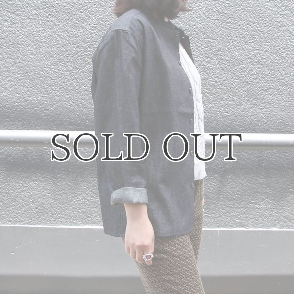 画像5: 麻混デニムマオカラー9分袖 ライト_Jacket【MADE IN JAPAN】『日本製』/ Upscape Audience (5)