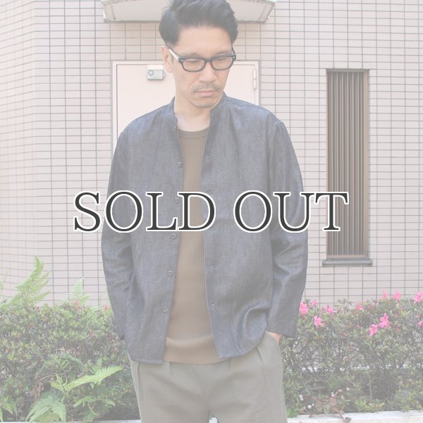 画像12: 麻混デニムマオカラー９分袖 ライト_Jacket【MADE IN JAPAN】『日本製』/ Upscape Audience (12)