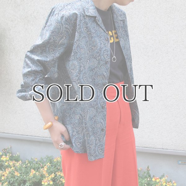 画像4: サラサ柄コットンクロス　オープンカラーL/Sシャツ【MADE IN JAPAN】『日本製』/ Upscape Audience (4)