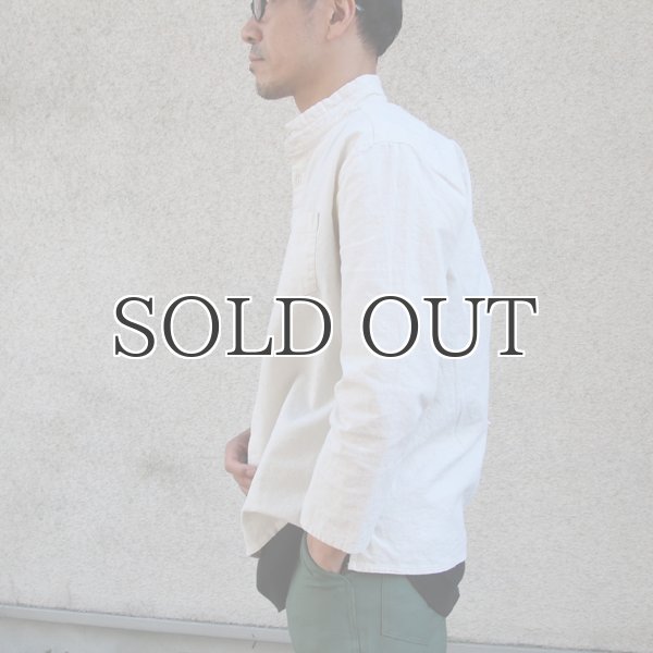画像11: ソフトリネンコットンキャンバス スタンドスモールカラー9/S シャツジャケット【MADE IN JAPAN】『日本製』/ Upscape Audience (11)