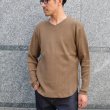 画像6: ランダムワッフル ヘムラウンドVネック　L/S　ニットソー【MADE IN JAPAN】『日本製』/ Upscape Audience (6)