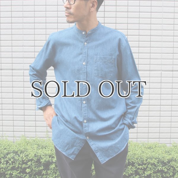 画像8: 麻混デニムオーバーサイズバンドカラーL/Sシャツ【MADE IN JAPAN】『日本製』 / Upscape Audience (8)