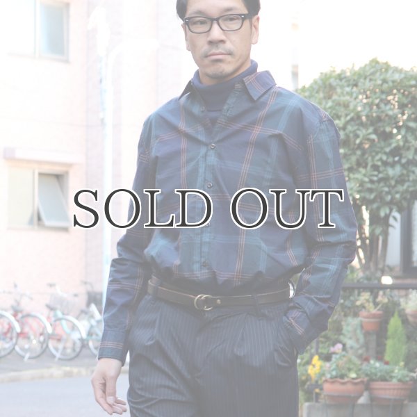 画像4: タイプライター 大判チェック ルーズFIT 裏前立 レギュラーカラー L/Sシャツ【MADE IN JAPAN】『日本製』/ Upscape Audience (4)