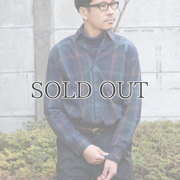 画像5: タイプライター 大判チェック ルーズFIT 裏前立 レギュラーカラー L/Sシャツ【MADE IN JAPAN】『日本製』/ Upscape Audience (5)