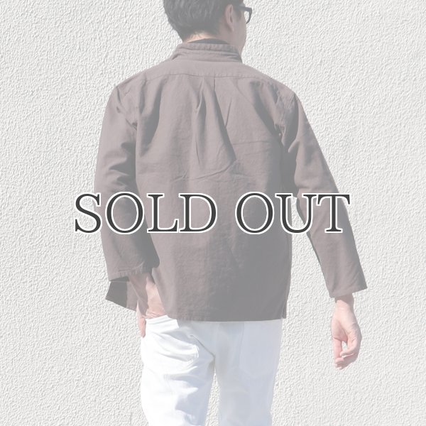 画像5: ソフトリネンコットンキャンバス スタンドスモールカラー9/S シャツジャケット【MADE IN JAPAN】『日本製』/ Upscape Audience (5)