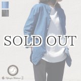 画像: 麻混デニムオーバーサイズバンドカラーL/Sシャツ【MADE IN JAPAN】『日本製』 / Upscape Audience