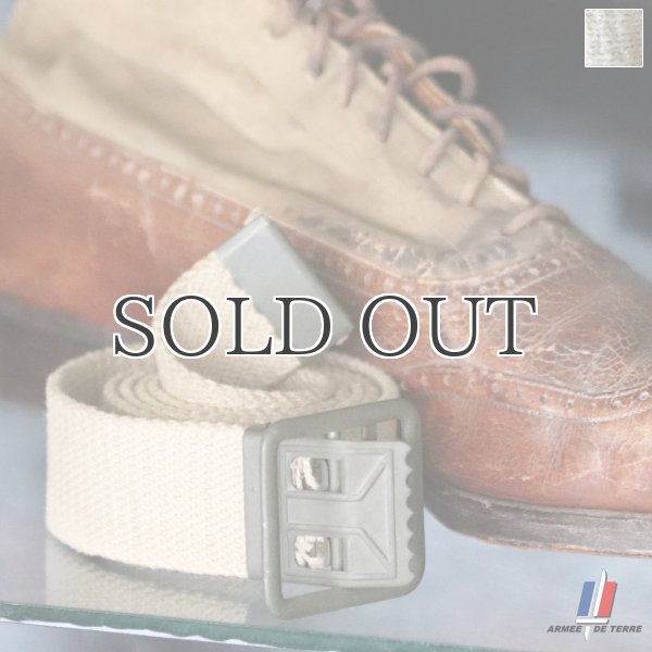 画像1: DEAD STOCK/FRENCH OPEN BUCKLE CANVAS BELT (フランス陸軍 オープンバックル キャンバスペルト） (1)
