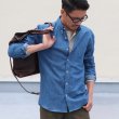 画像4: 【RE PRICE / 価格改定】麻混デニムナローカラーボタンダウン長袖シャツ【MADE IN JAPAN】『日本製』/ Upscape Audience (4)