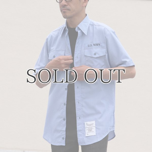 画像8: 【RE PRICE/価格改定】U.S.NAVY シャンブレー半袖ミリタリーシャツ / デッドストック (8)