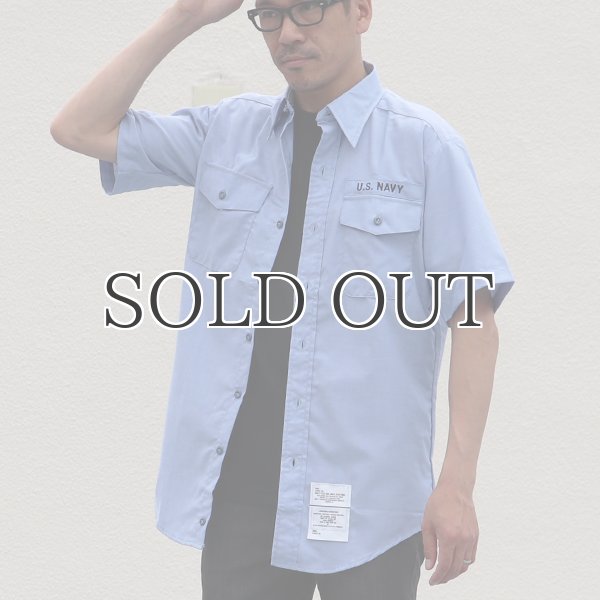 画像6: 【RE PRICE/価格改定】U.S.NAVY シャンブレー半袖ミリタリーシャツ / デッドストック (6)