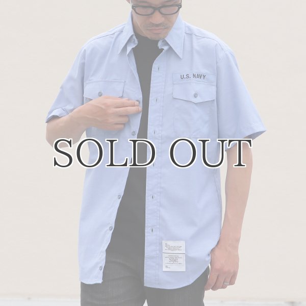 画像12: 【RE PRICE/価格改定】U.S.NAVY シャンブレー半袖ミリタリーシャツ / デッドストック (12)