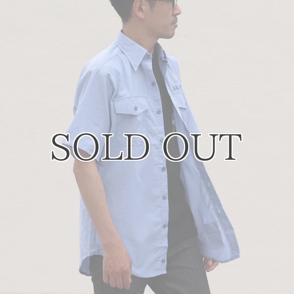 画像9: 【RE PRICE/価格改定】U.S.NAVY シャンブレー半袖ミリタリーシャツ / デッドストック (9)