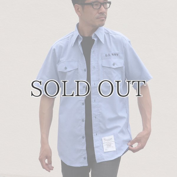 画像7: 【RE PRICE/価格改定】U.S.NAVY シャンブレー半袖ミリタリーシャツ / デッドストック (7)