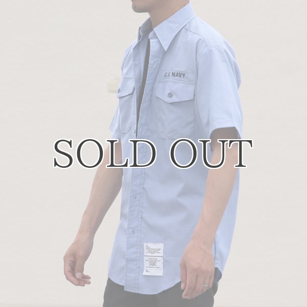 画像10: 【RE PRICE/価格改定】U.S.NAVY シャンブレー半袖ミリタリーシャツ / デッドストック (10)