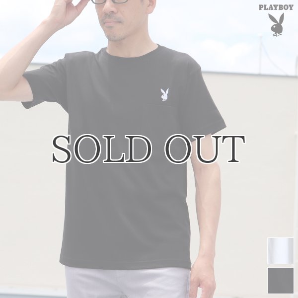 画像1: PLAY BOY”ラビットヘッド”刺繍ポケット付きTEE【Audience】 (1)