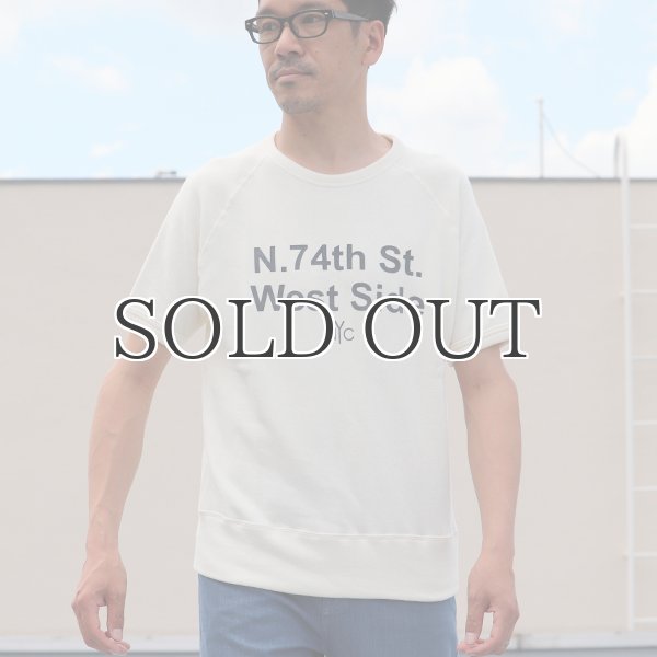 画像11: ソフトエアー裏毛"N.74th St. West Side"プリントラグラン半袖スウェットシャツ【MADE IN JAPAN】『日本製』/ Upscape Audience (11)