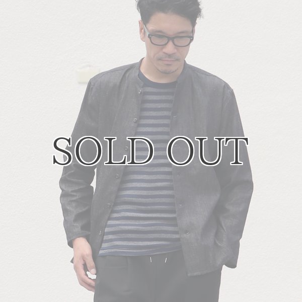 画像9: 麻混デニムマオカラー９分袖 ライト_Jacket【MADE IN JAPAN】『日本製』/ Upscape Audience (9)