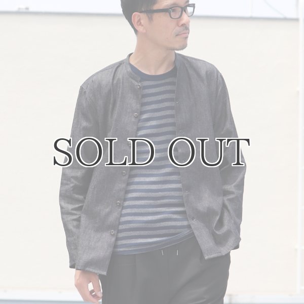 画像11: 麻混デニムマオカラー９分袖 ライト_Jacket【MADE IN JAPAN】『日本製』/ Upscape Audience (11)