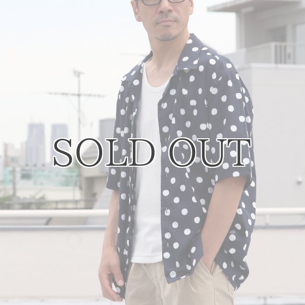 画像7: コットンレーヨン BIG DOT柄  オープンカラー ハーフスリーブシャツ【MADE IN JAPAN】『日本製』/ Upscape Audience (7)