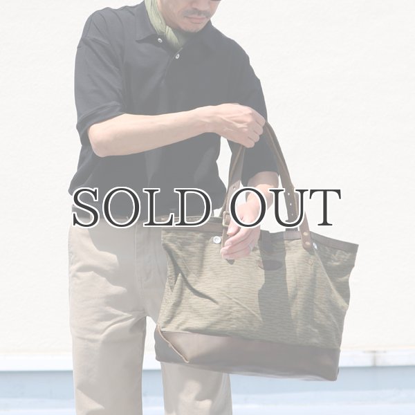 画像4: デッドストックレインカモテント生地×Leather Travel Tote Bag 【送料無料】 / Upscape Audience VASCO (4)