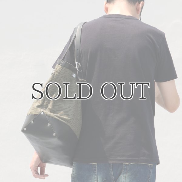 画像7: デッドストックレインカモテント生地×Leather Travel Tote Bag 【送料無料】 / Upscape Audience VASCO (7)