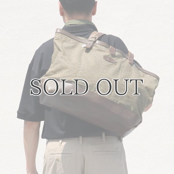 画像6: デッドストックレインカモテント生地×Leather Travel Tote Bag 【送料無料】 / Upscape Audience VASCO (6)