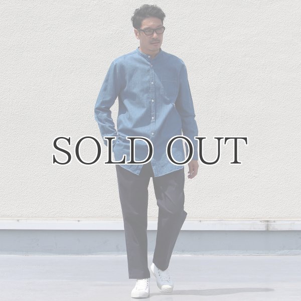 画像7: 麻混デニムオーバーサイズバンドカラーL/Sシャツ【MADE IN JAPAN】『日本製』 / Upscape Audience (7)