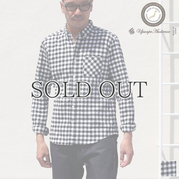 画像1: 【価格改定/RE PRICE】フランネルチェックチビ衿ボタンダウン長袖_Shirts【MADE IN JAPAN】『日本製』/ Upscape Audience (1)