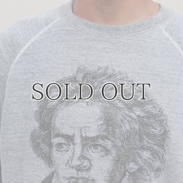 画像17: 19/7吊編裏毛 Beethoven プリント ラグランスウェット【MADE IN TOKYO】『東京製』/ Upscape Audience (17)