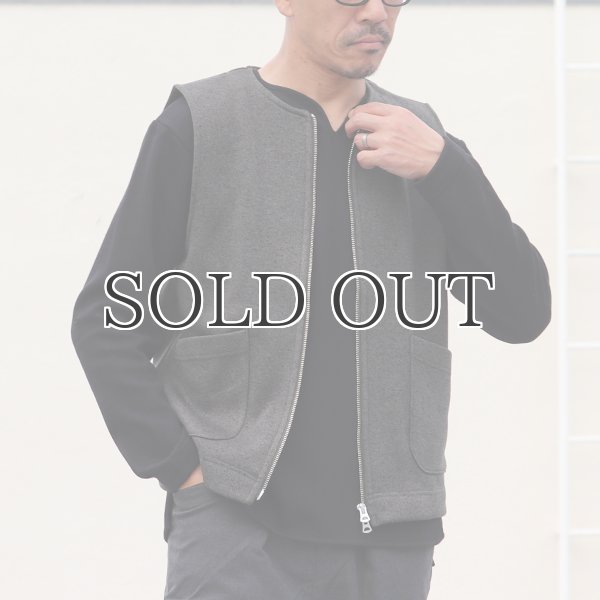 画像6: セーターフリース メランジ ノーカラーZIPベスト【MADE IN JAPAN】『日本製』 / Upscape Audience (6)