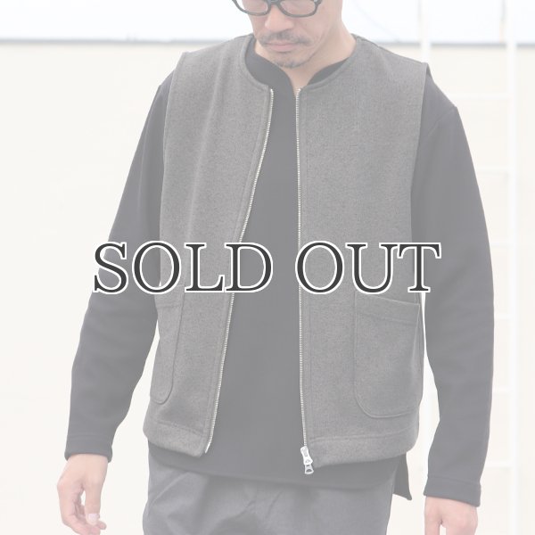 画像8: セーターフリース メランジ ノーカラーZIPベスト【MADE IN JAPAN】『日本製』 / Upscape Audience (8)