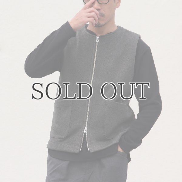 画像4: セーターフリース メランジ ノーカラーZIPベスト【MADE IN JAPAN】『日本製』 / Upscape Audience (4)