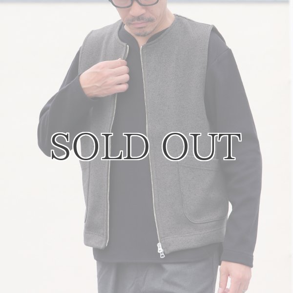 画像7: セーターフリース メランジ ノーカラーZIPベスト【MADE IN JAPAN】『日本製』 / Upscape Audience (7)