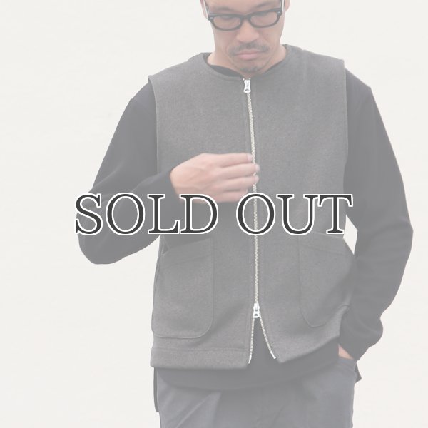 画像5: セーターフリース メランジ ノーカラーZIPベスト【MADE IN JAPAN】『日本製』 / Upscape Audience (5)