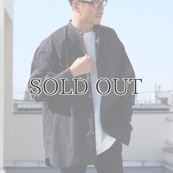 画像8: 70/30クロス ストレッチタイプライター バンドカラー L/S ボクシーシャツ【MADE IN JAPAN】『日本製』/ Upscape Audience (8)