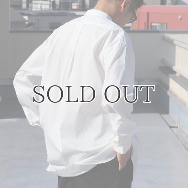 画像6: 70/30クロス ストレッチタイプライター バンドカラー L/S ボクシーシャツ【MADE IN JAPAN】『日本製』/ Upscape Audience (6)