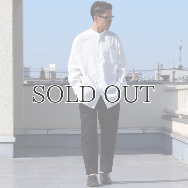 画像10: 70/30クロス ストレッチタイプライター バンドカラー L/S ボクシーシャツ【MADE IN JAPAN】『日本製』/ Upscape Audience (10)