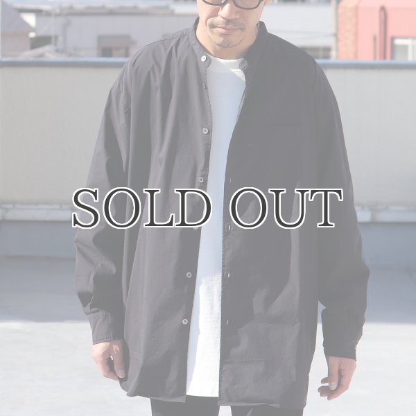 画像5: 70/30クロス ストレッチタイプライター バンドカラー L/S ボクシーシャツ【MADE IN JAPAN】『日本製』/ Upscape Audience (5)