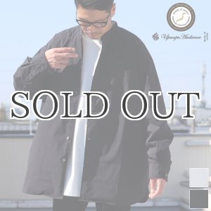 画像: 70/30クロス ストレッチタイプライター バンドカラー L/S ボクシーシャツ【MADE IN JAPAN】『日本製』/ Upscape Audience