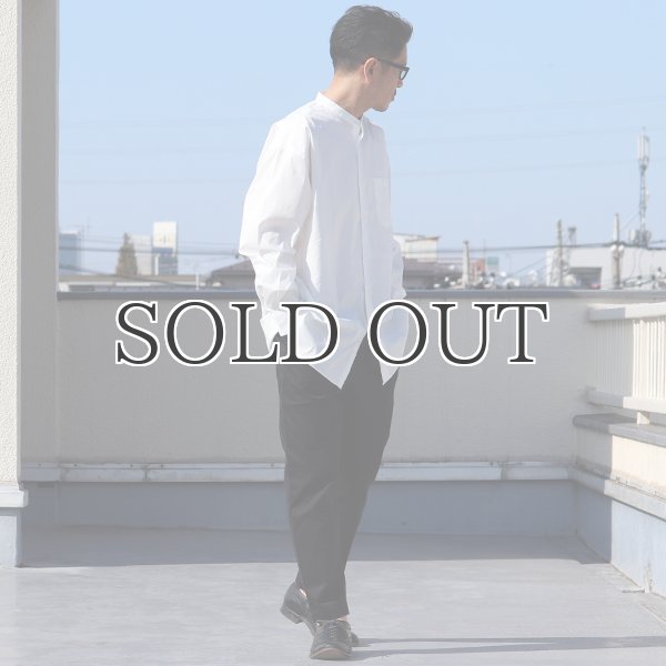 画像7: 70/30クロス ストレッチタイプライター バンドカラー L/S ボクシーシャツ【MADE IN JAPAN】『日本製』/ Upscape Audience (7)