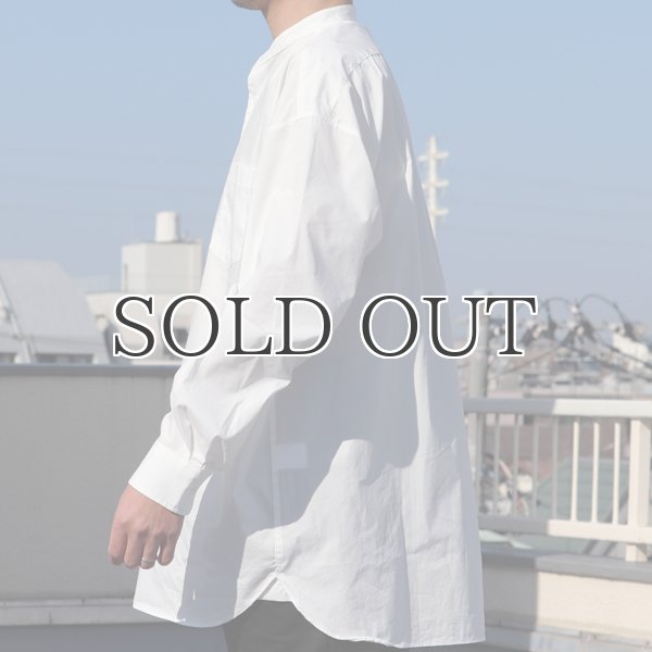 画像16: 70/30クロス ストレッチタイプライター バンドカラー L/S ボクシーシャツ【MADE IN JAPAN】『日本製』/ Upscape Audience (16)