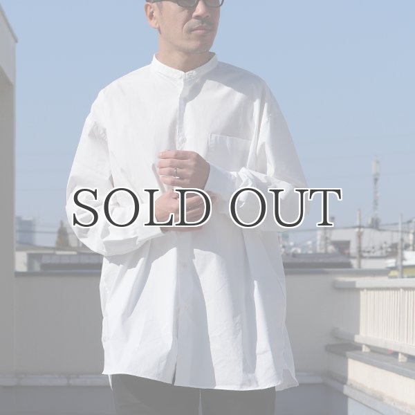 画像12: 70/30クロス ストレッチタイプライター バンドカラー L/S ボクシーシャツ【MADE IN JAPAN】『日本製』/ Upscape Audience (12)